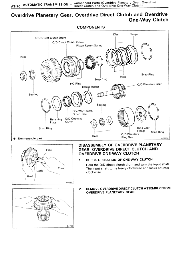Overdrive Planetary Gear, Overdrive Direct Clutch and Overdrive One-Way Clutch