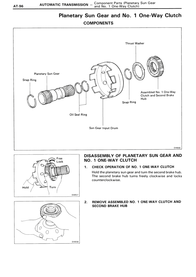 Planetary Sun Gear and No. 1 One-Way Clutch