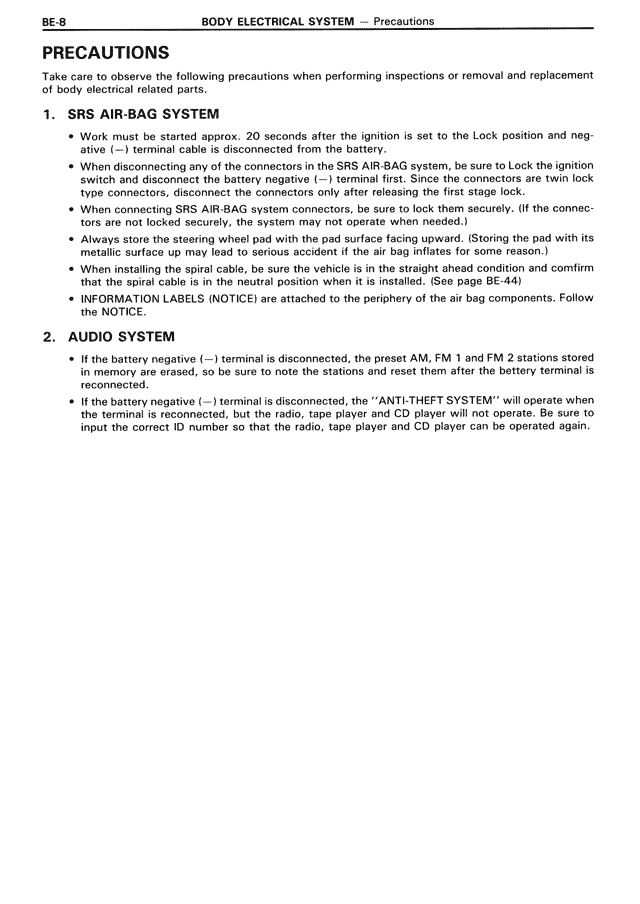 Body Electrical System - BE-008