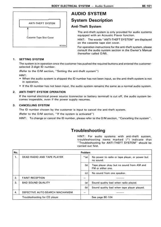Body Electrical System - BE-101