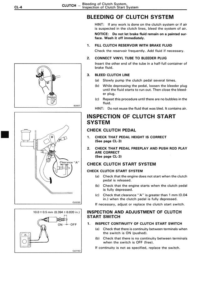 BLEEDING OF CLUTCH SYSTEM