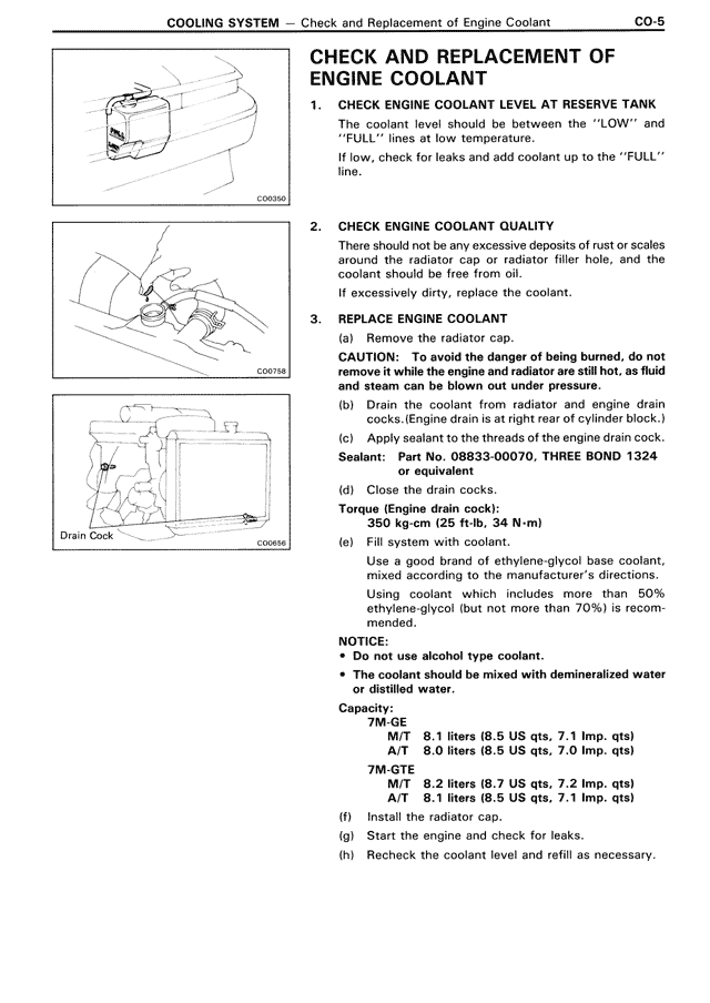 CHECK AND REPLACEMEANT OF ENGINE COOLANT