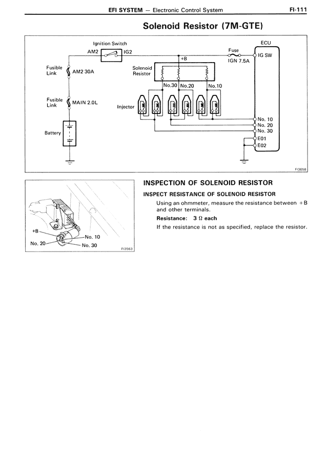 Solenoid Resistor (7M-GTE)