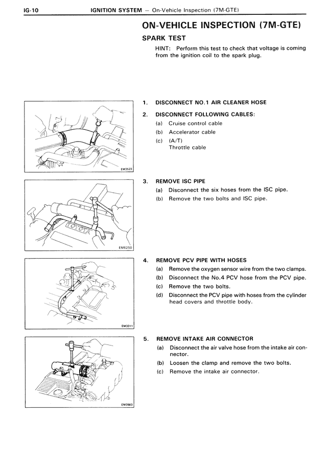 ON-VEHICLE INSPECTION (7M-GTE)