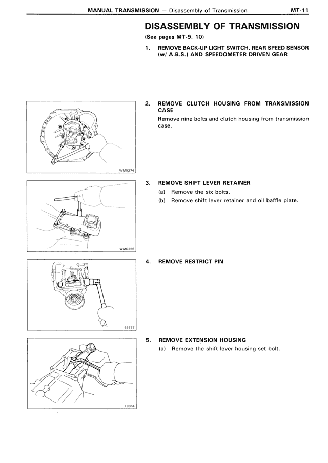 DISASSEMBLY OF TRANSMISSION