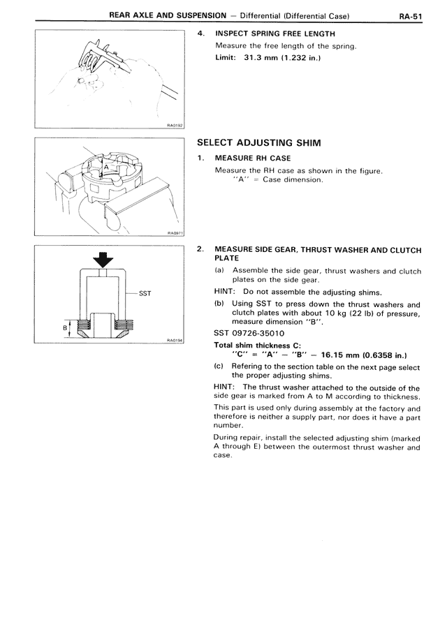 Rear Axle And Suspension - RA-51